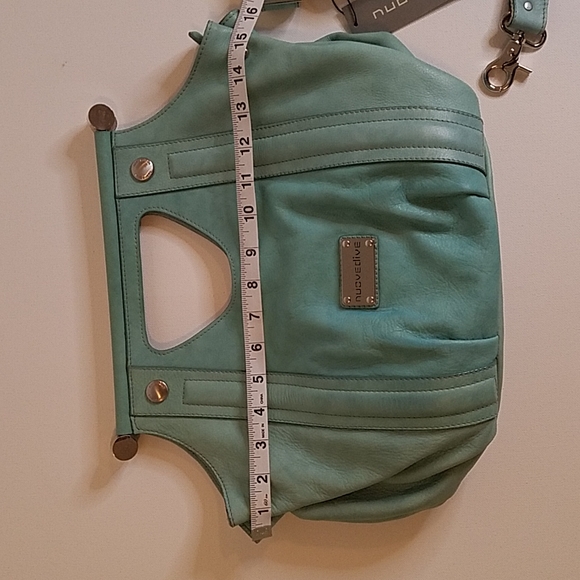 Nuovedive NWT Aqua Leather Handle Purse with detachable cross body straps - Picture 10 of 12
